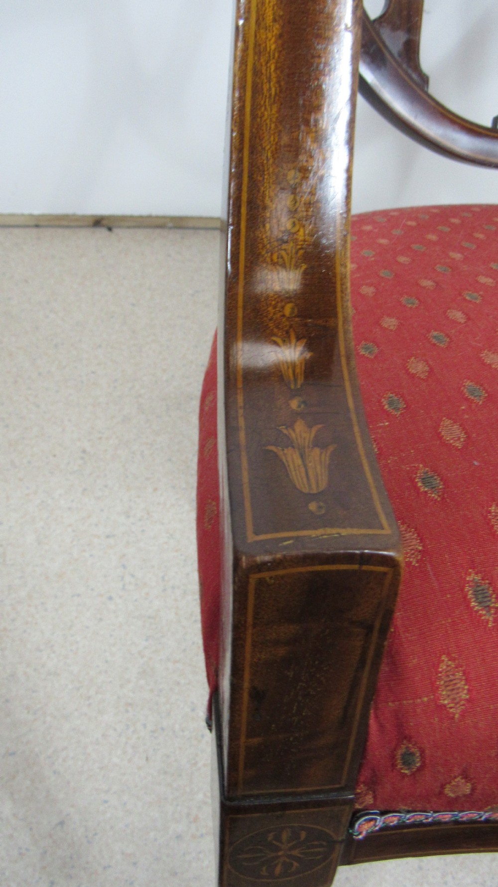 Lovely  Edwardian inlaid desk armchair View XV