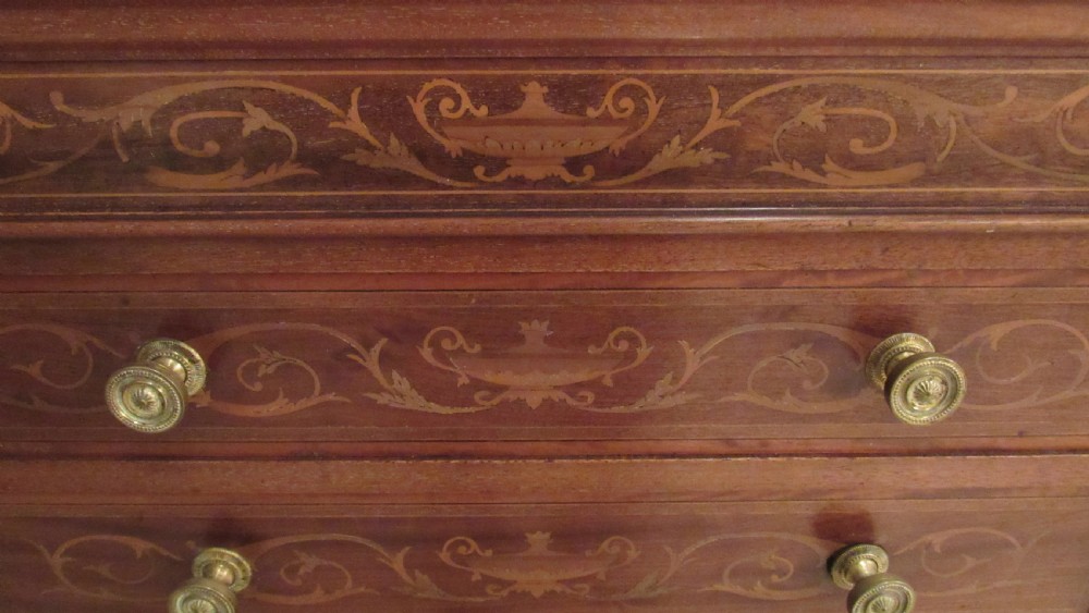 Edwards and Roberts marquetry Wellington chest View III