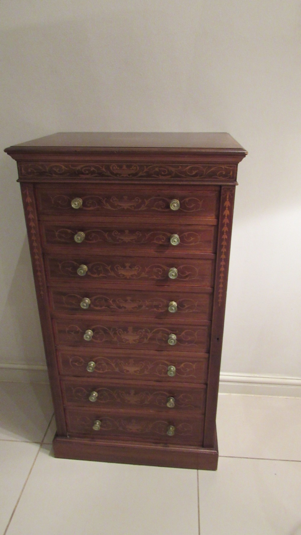 Edwards and Roberts marquetry Wellington chest View XIII