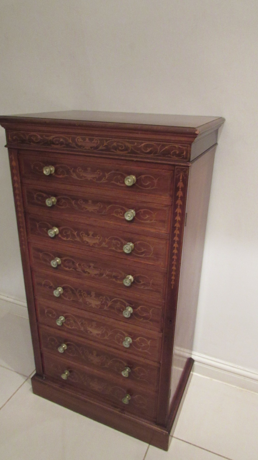 Edwards and Roberts marquetry Wellington chest View XIV