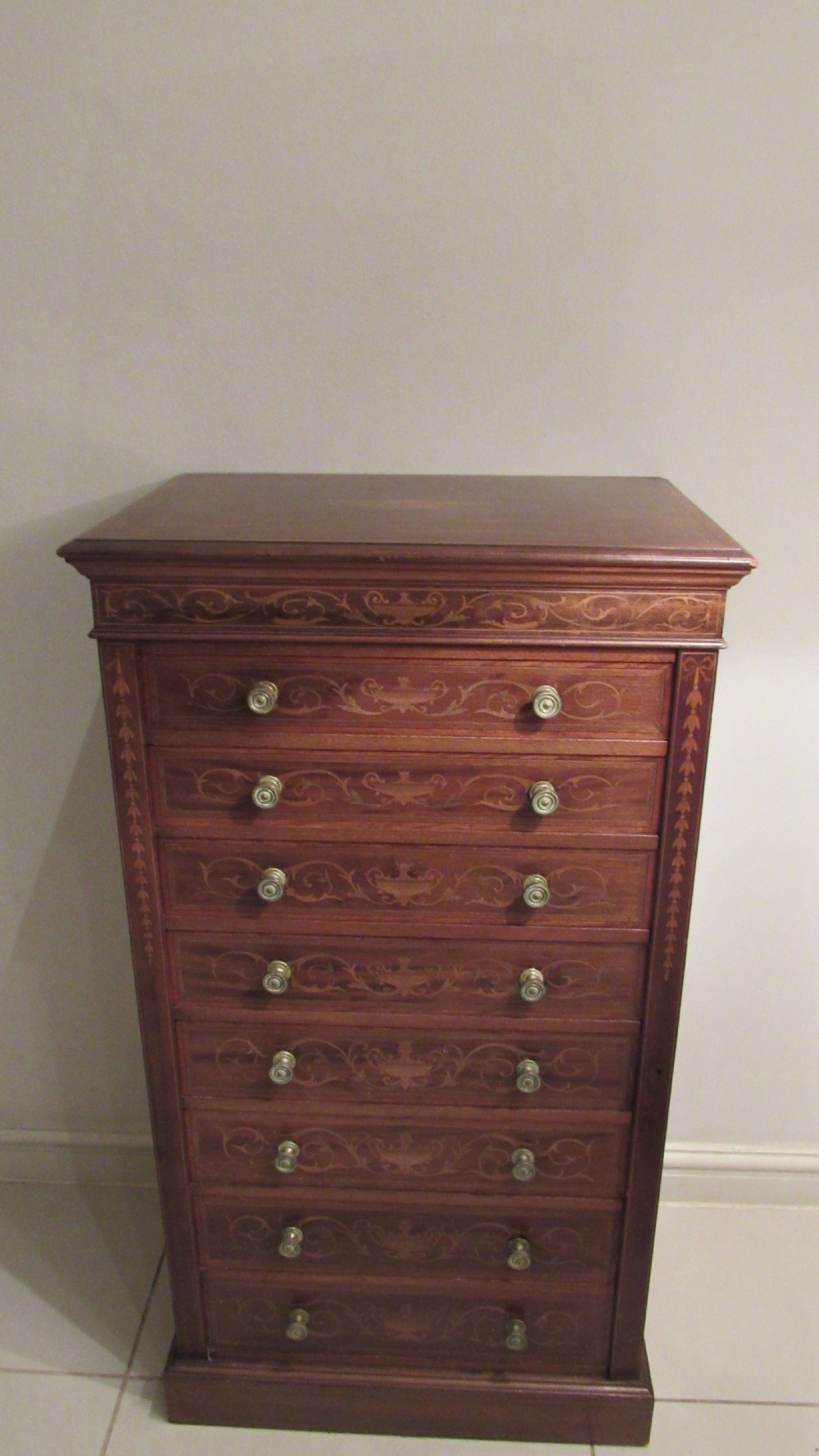 Edwards and Roberts marquetry Wellington chest View XVIII