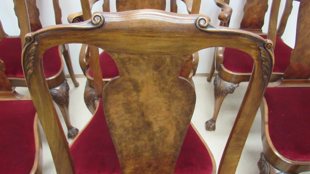 Wonderful set of 8 walnut dining chairs  View II