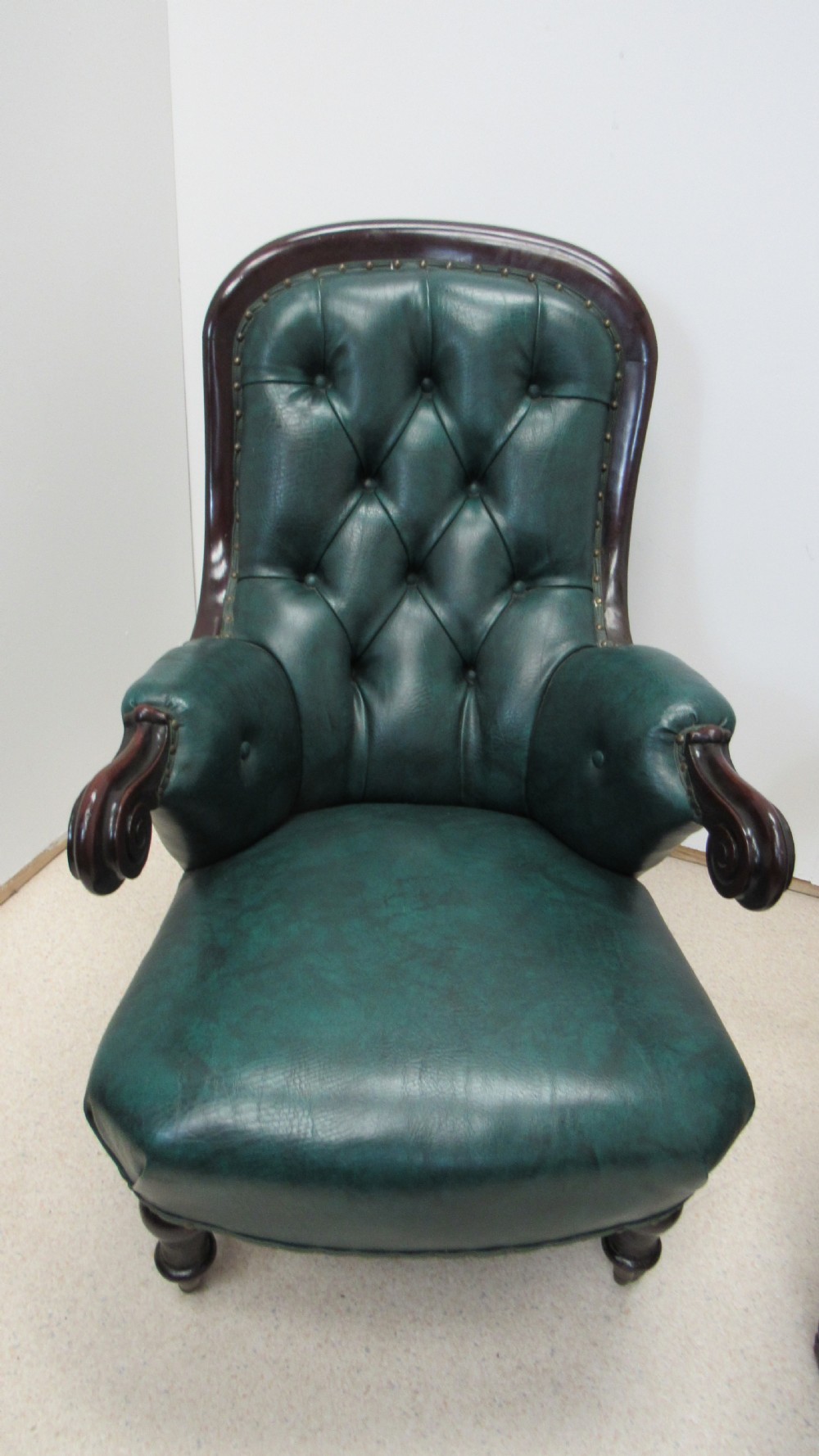 Pair of leather library chairs  View II