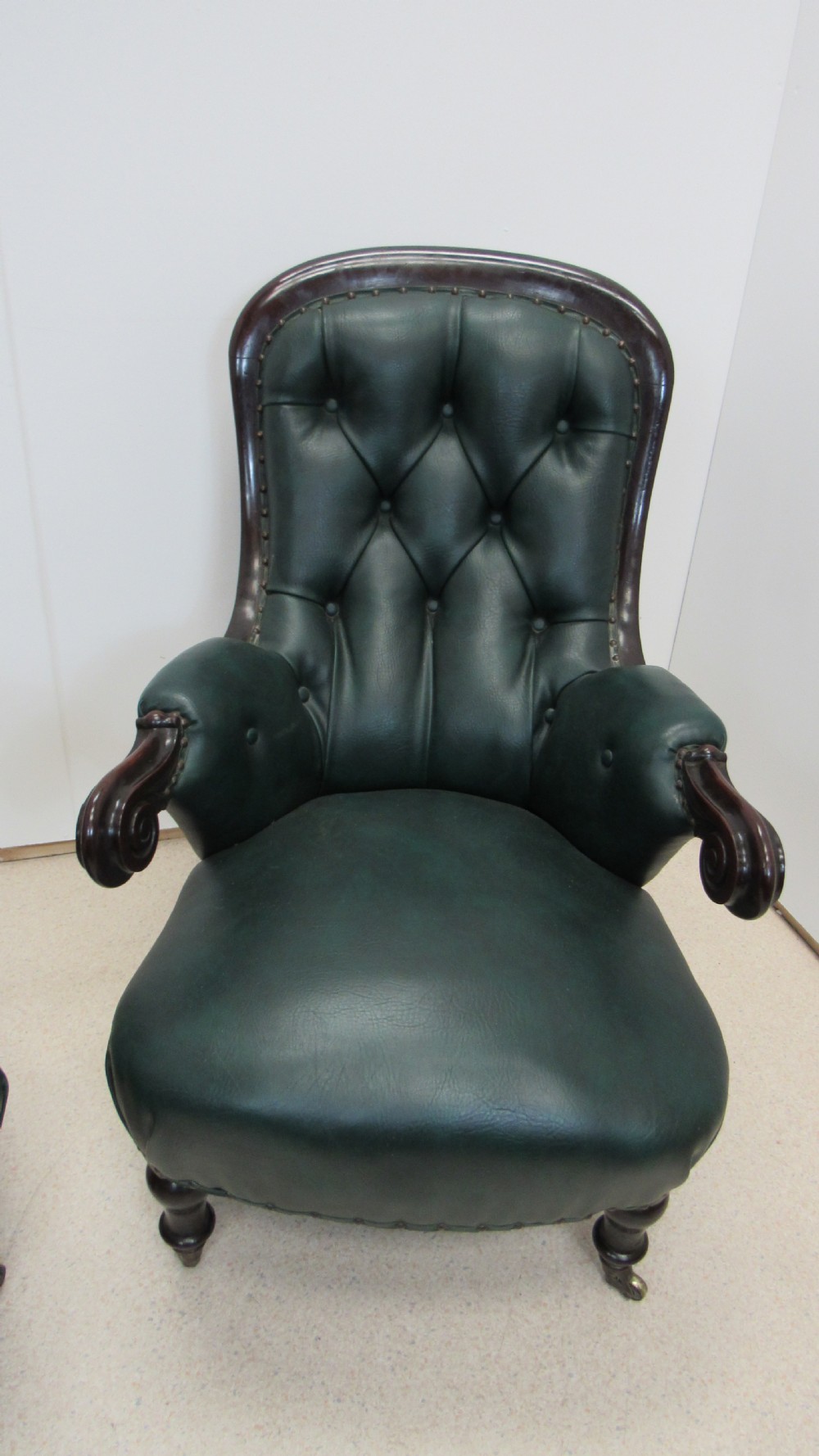 Pair of leather library chairs  View III