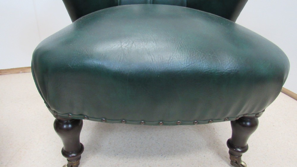 Pair of leather library chairs  View X