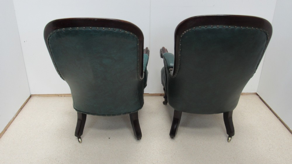 Pair of leather library chairs  View XV