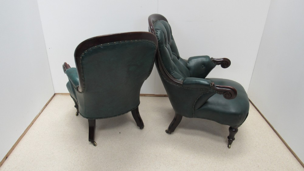 Pair of leather library chairs  View XIX