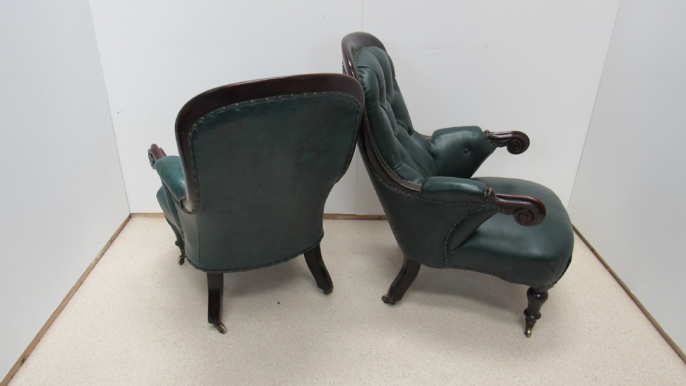 Pair of leather library chairs  View XX