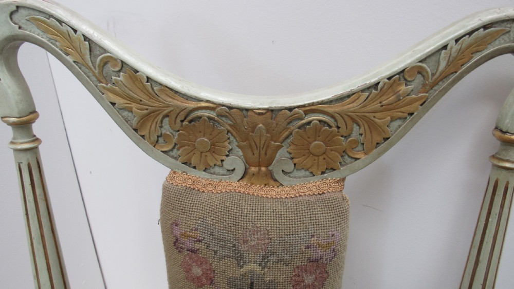 Superb pair of painted decorative Italian lounge chairs View VIII