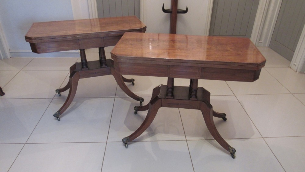 Wonderful pair of Georgian mahogany card tables