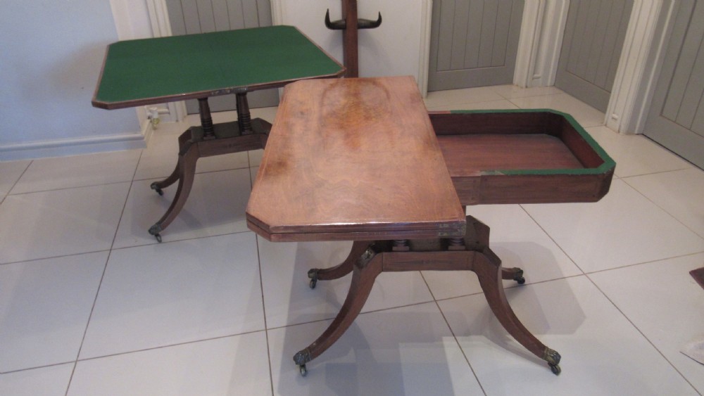 Wonderful pair of Georgian mahogany card tables View XIII