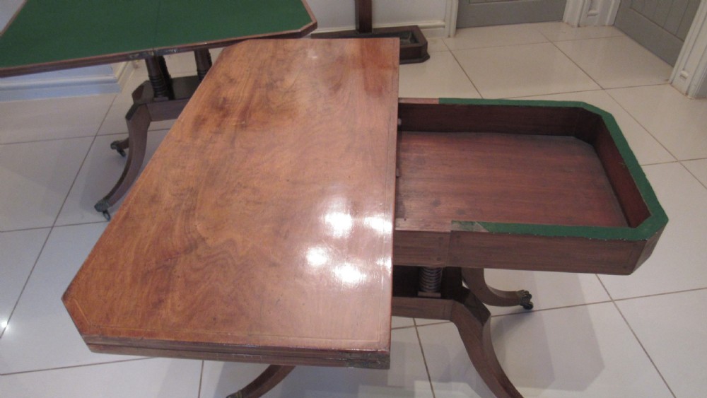 Wonderful pair of Georgian mahogany card tables View XIV