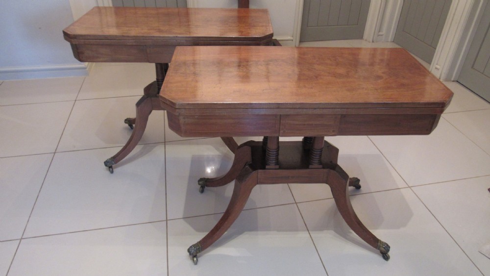 Wonderful pair of Georgian mahogany card tables View XV