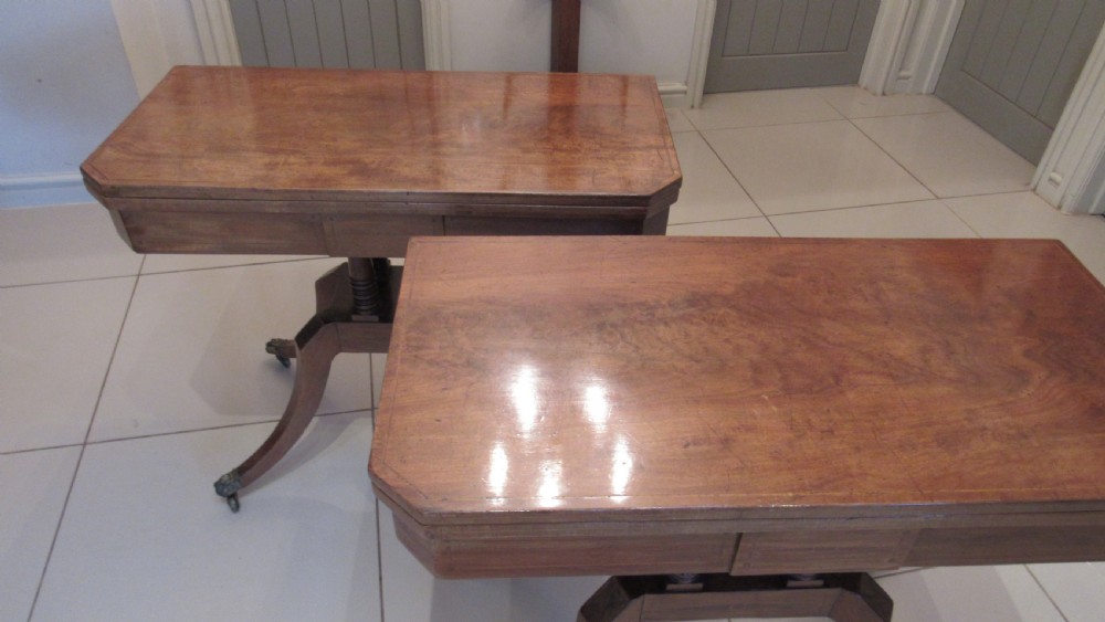 Wonderful pair of Georgian mahogany card tables View XVI