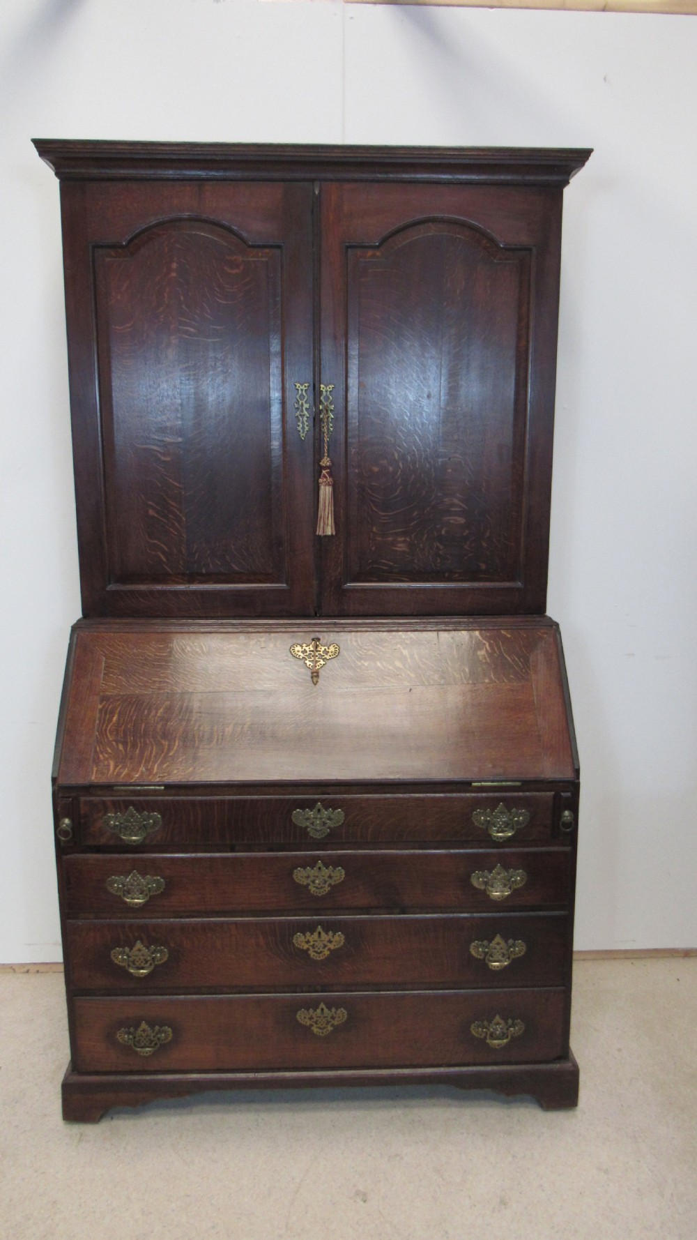 Lovely 18th century oak bureau  bookcase