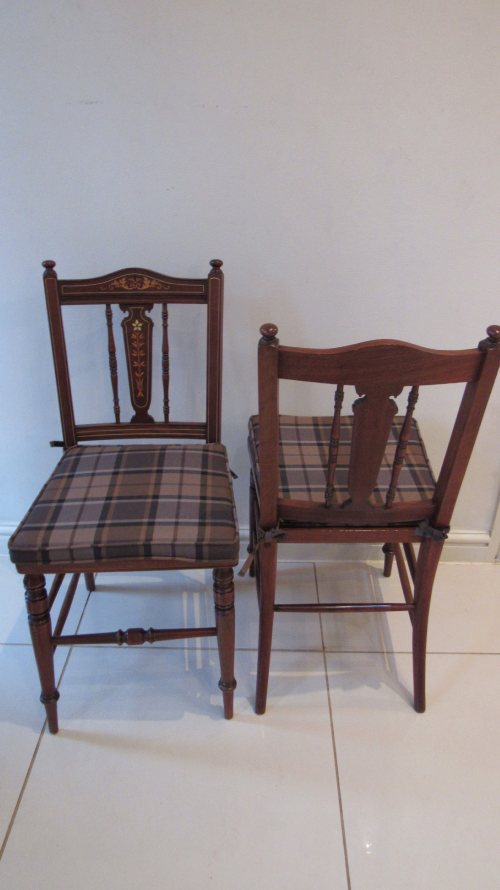 Superb pair of inlaid chairs View X