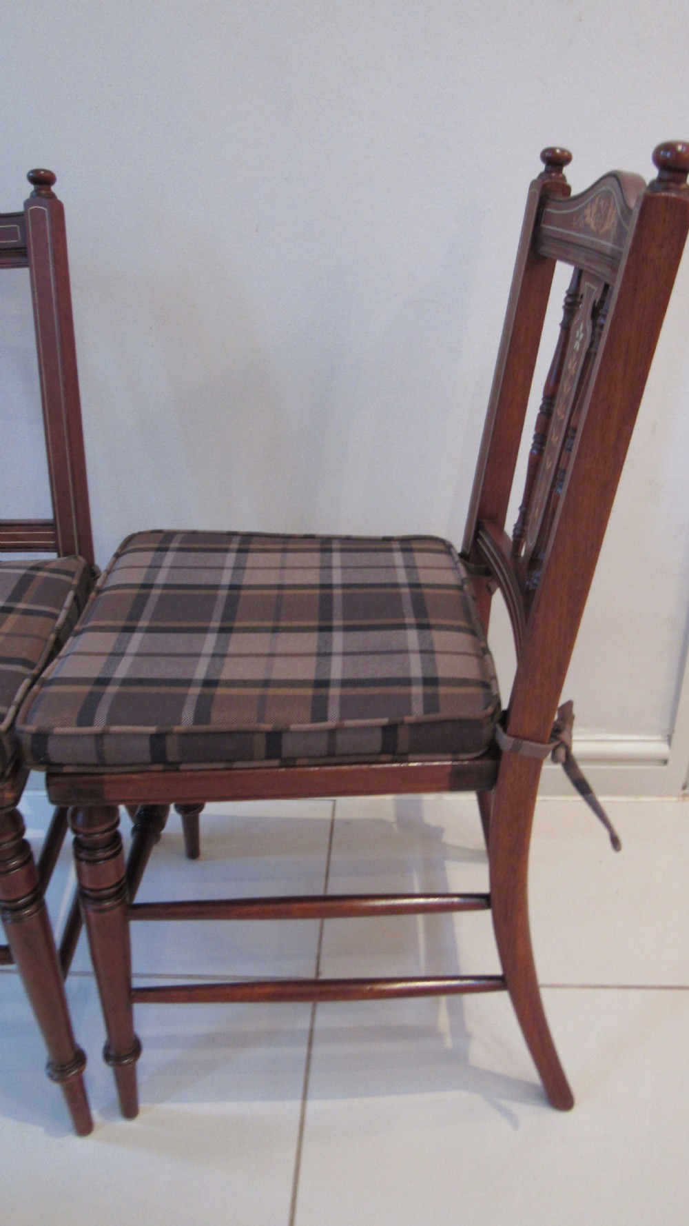 Superb pair of inlaid chairs View XIII