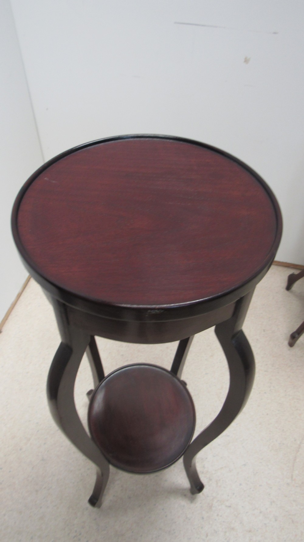 Pair of mahogany jardiniere stands View II