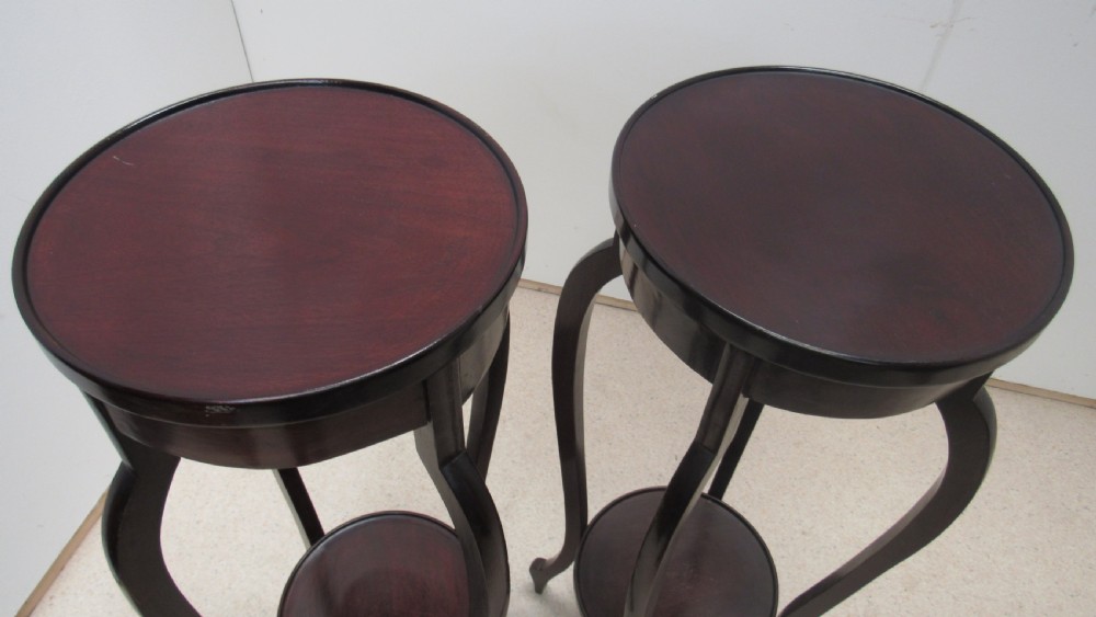 Pair of mahogany jardiniere stands View III