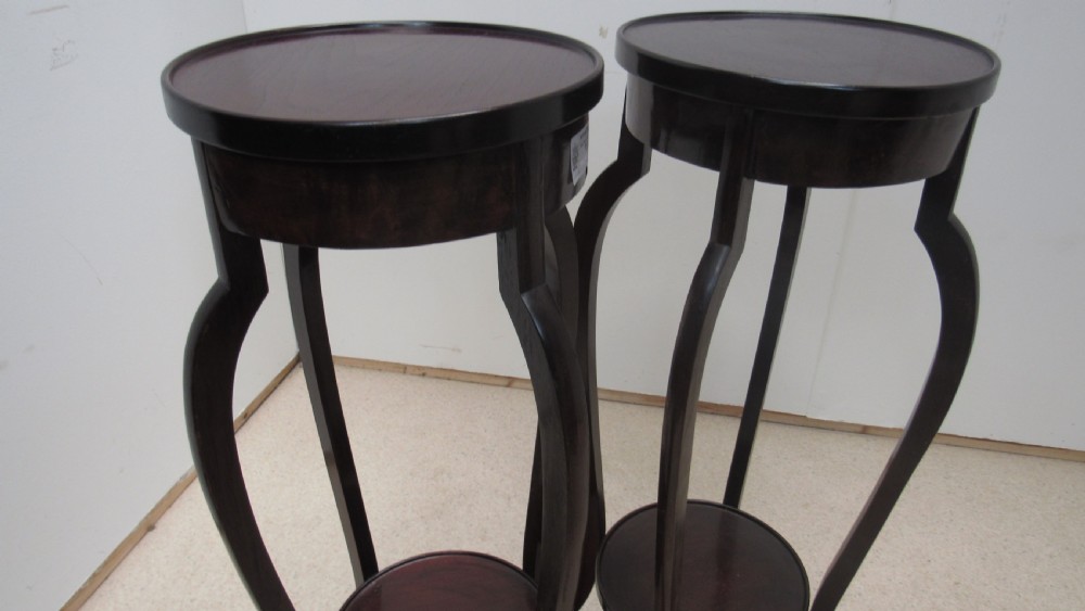 Pair of mahogany jardiniere stands View VI