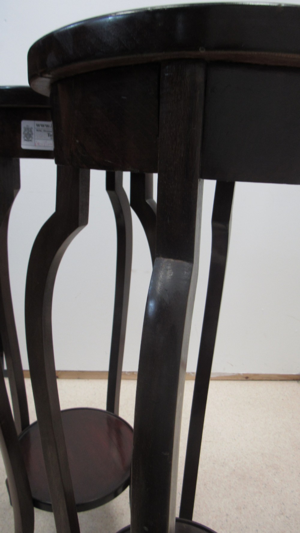 Pair of mahogany jardiniere stands View X