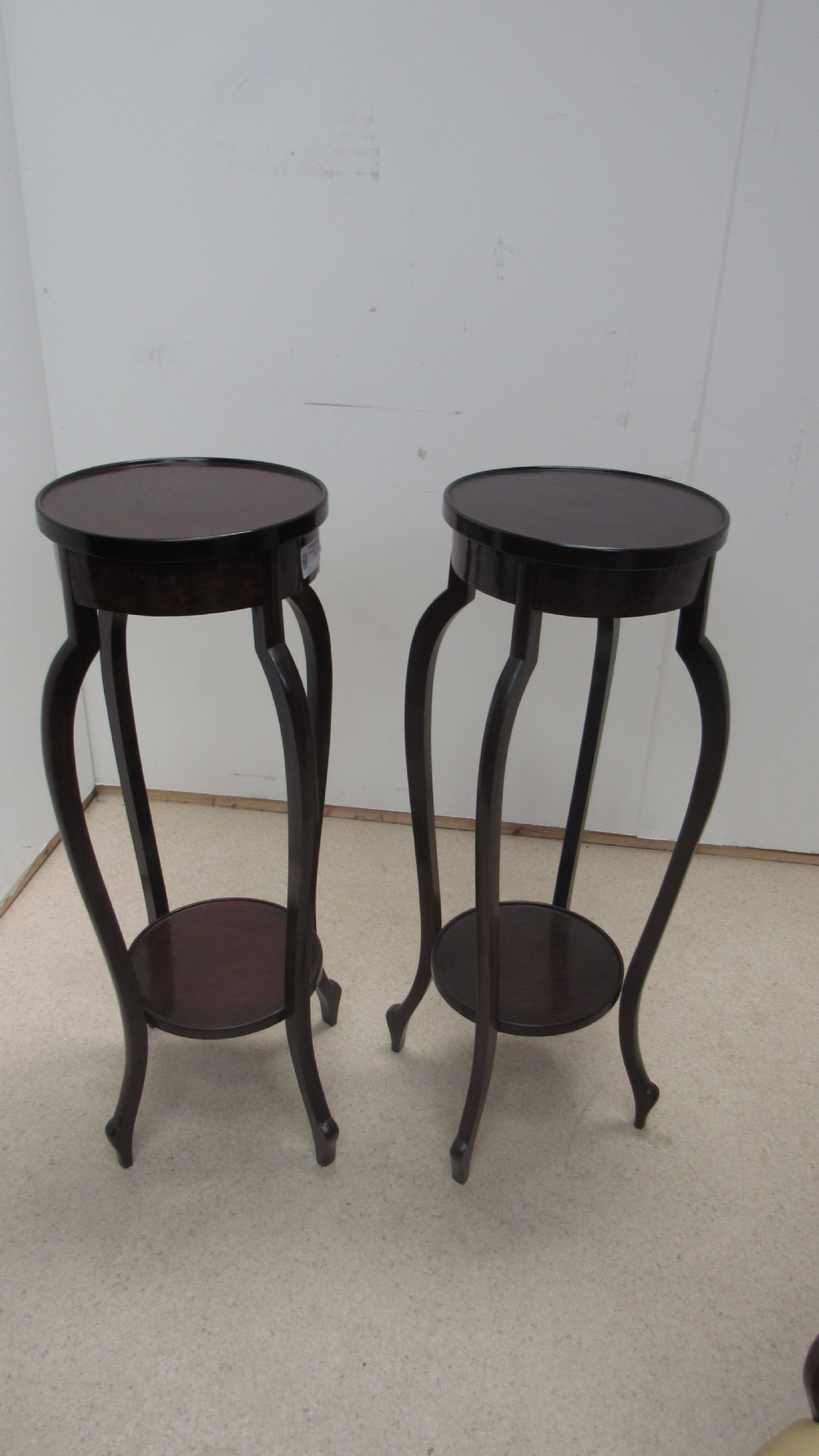 Pair of mahogany jardiniere stands View XI