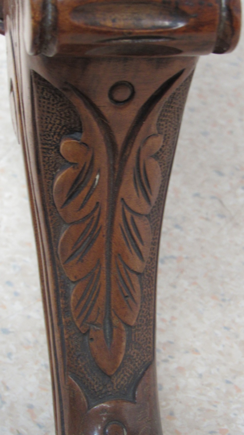 Victorian walnut inlaid stretcher side  table  View XII