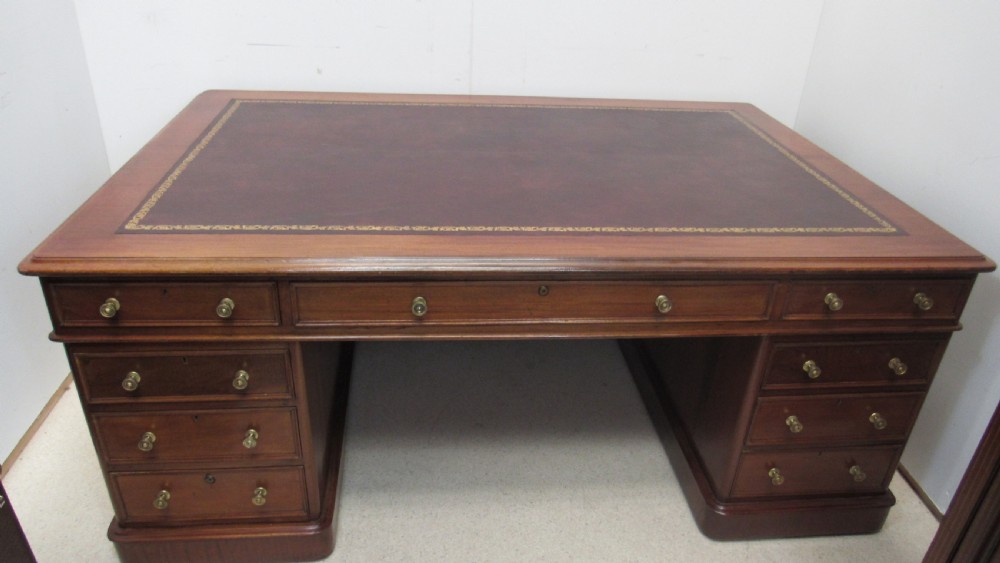 Superb large Victorian partners desk