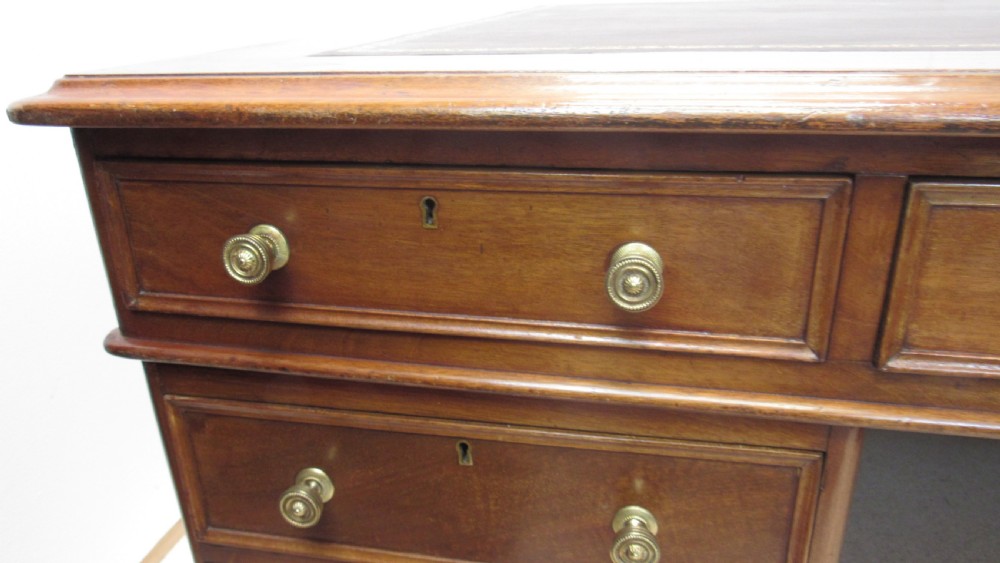 Superb large Victorian partners desk View VIII