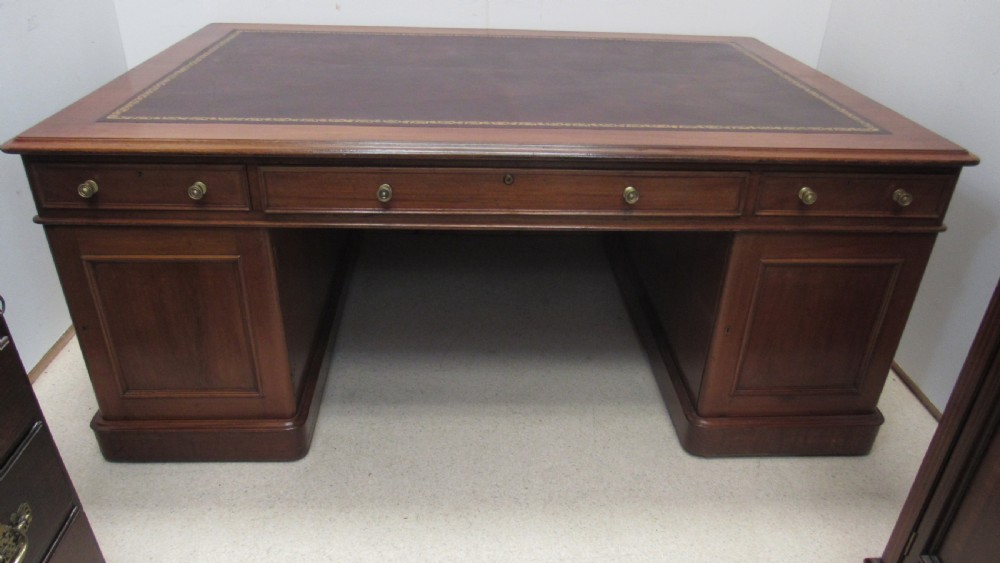 Superb large Victorian partners desk View XVI