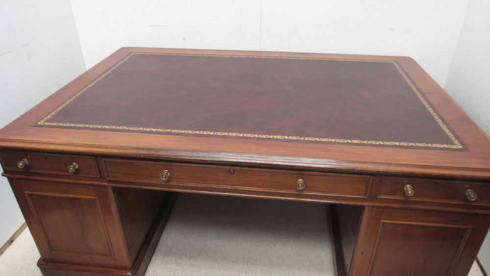 Superb large Victorian partners desk View XVII
