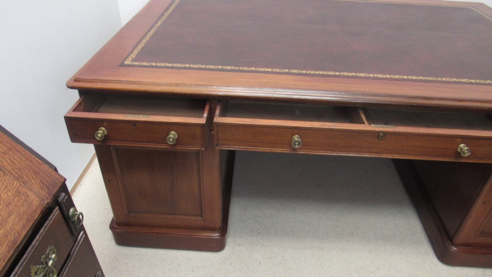 Superb large Victorian partners desk View XIX