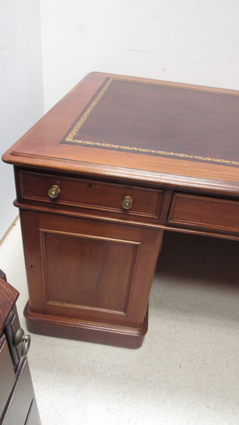 Superb large Victorian partners desk View XXIII