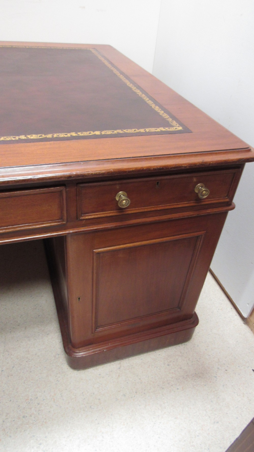 Superb large Victorian partners desk View XXIV