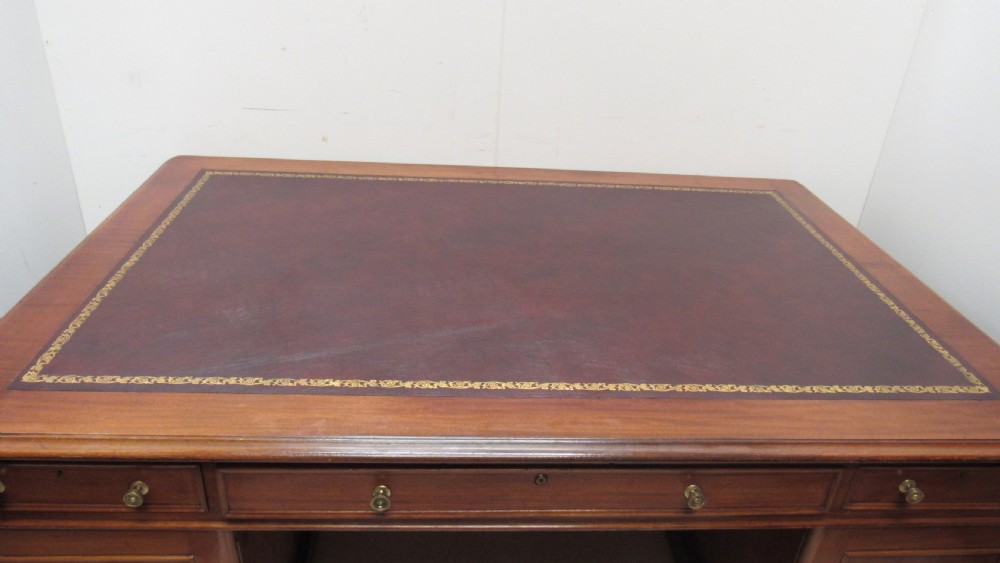 Superb large Victorian partners desk View XXV