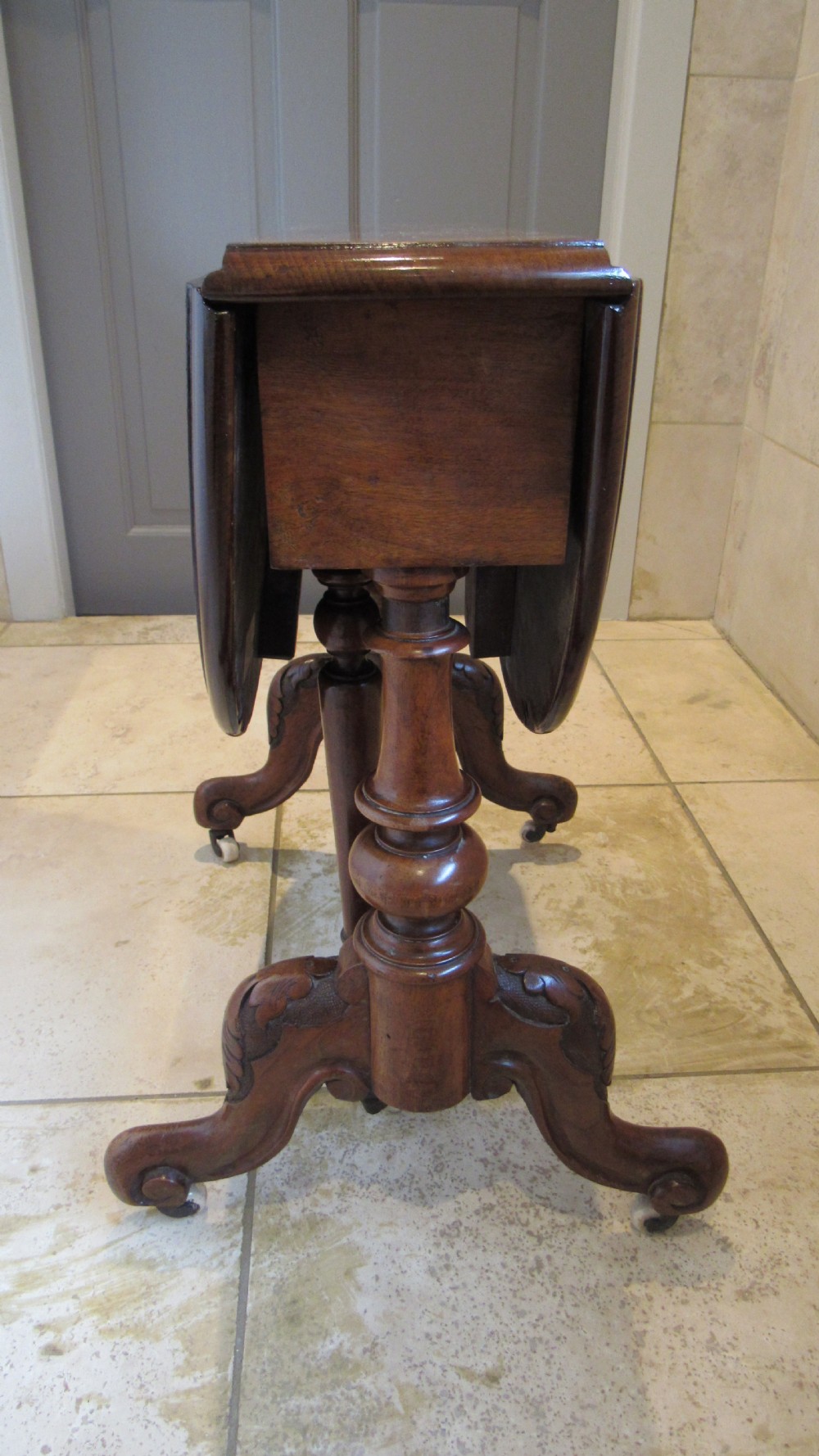 Superb walnut inlaid baby Sutherland table View VIII
