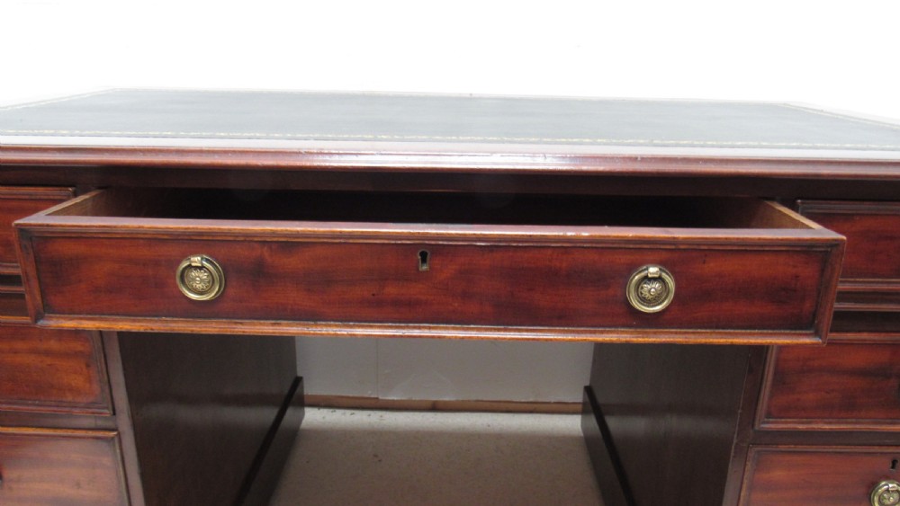 Wonderful Victorian mahogany pedestal desk View IX