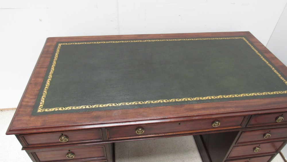 Wonderful Victorian mahogany pedestal desk View XVI