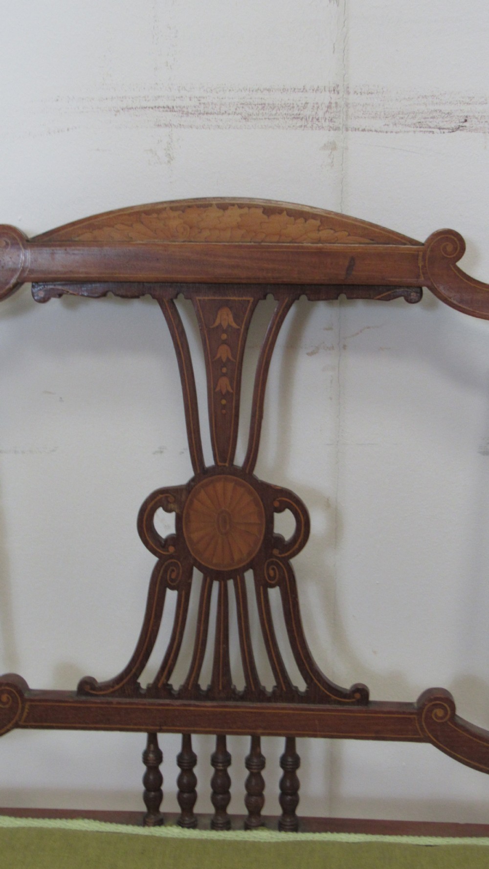 Pretty Edwardian inlaid settee  View II