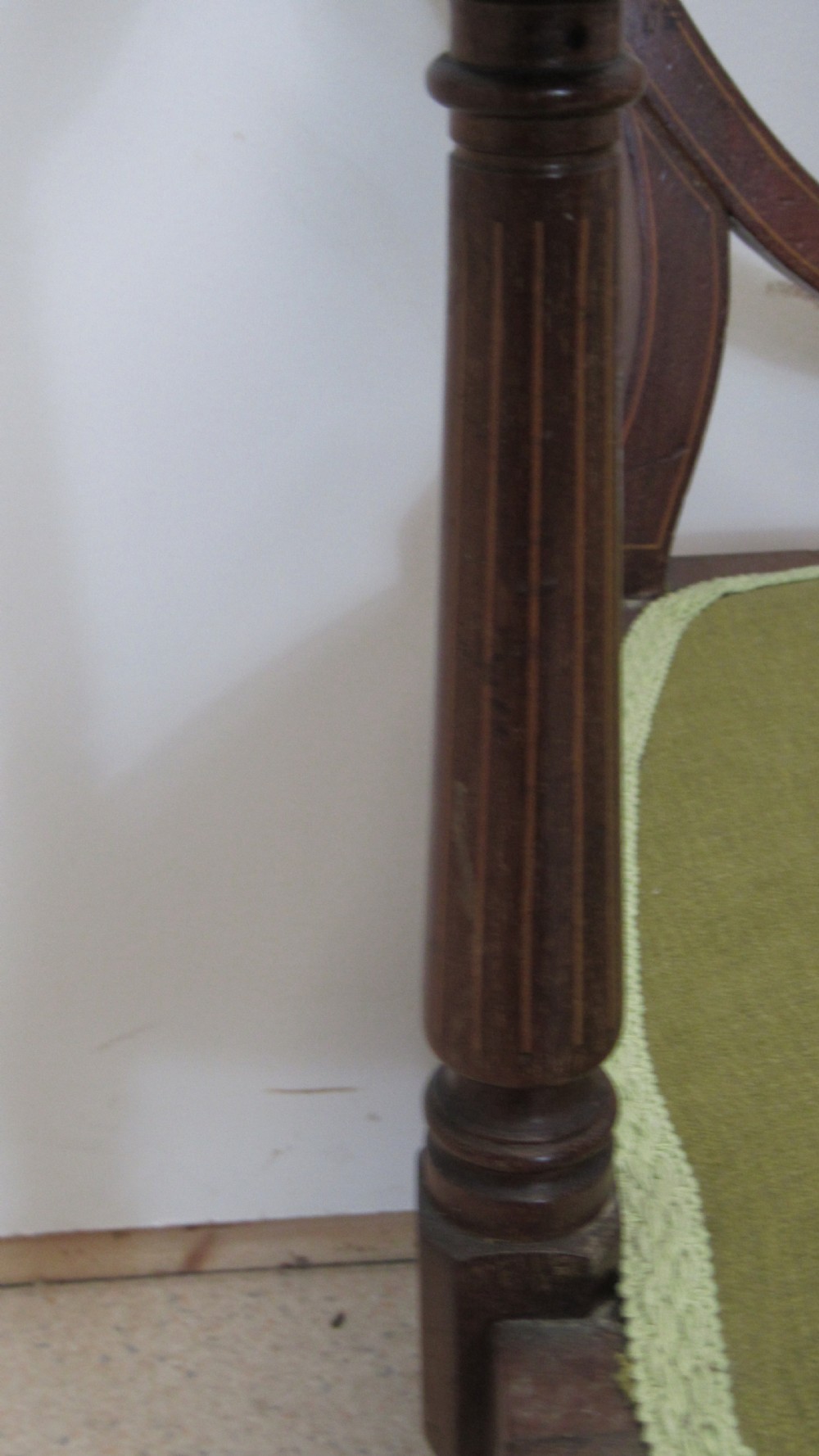 Pretty Edwardian inlaid settee  View VI