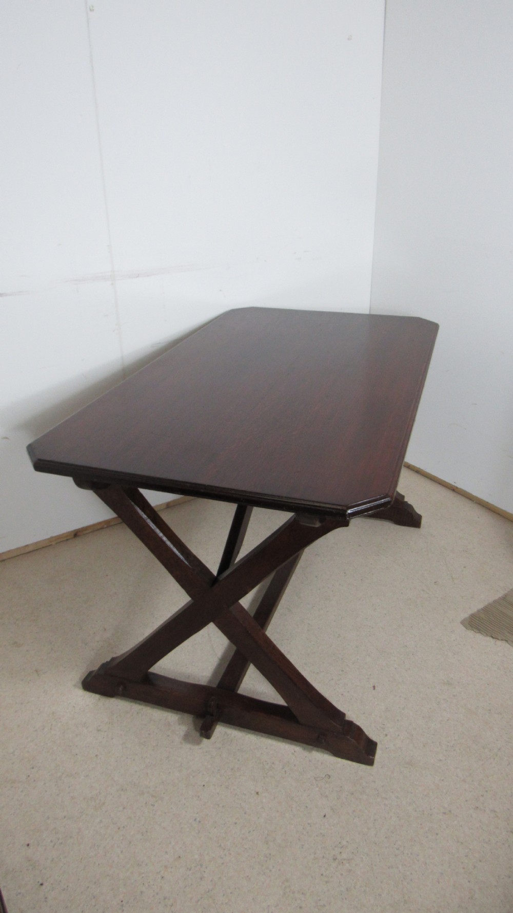 Wonderful arts and crafts refectory  table  View XI
