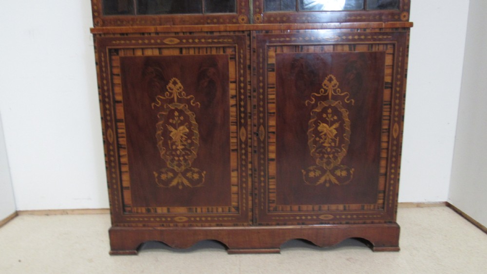 Superb  Georgian marquetry  library bookcase  View VI