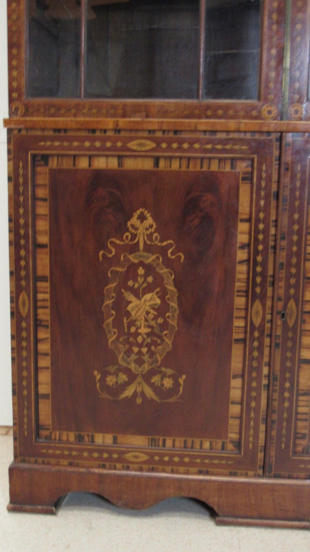 Superb  Georgian marquetry  library bookcase  View VIII