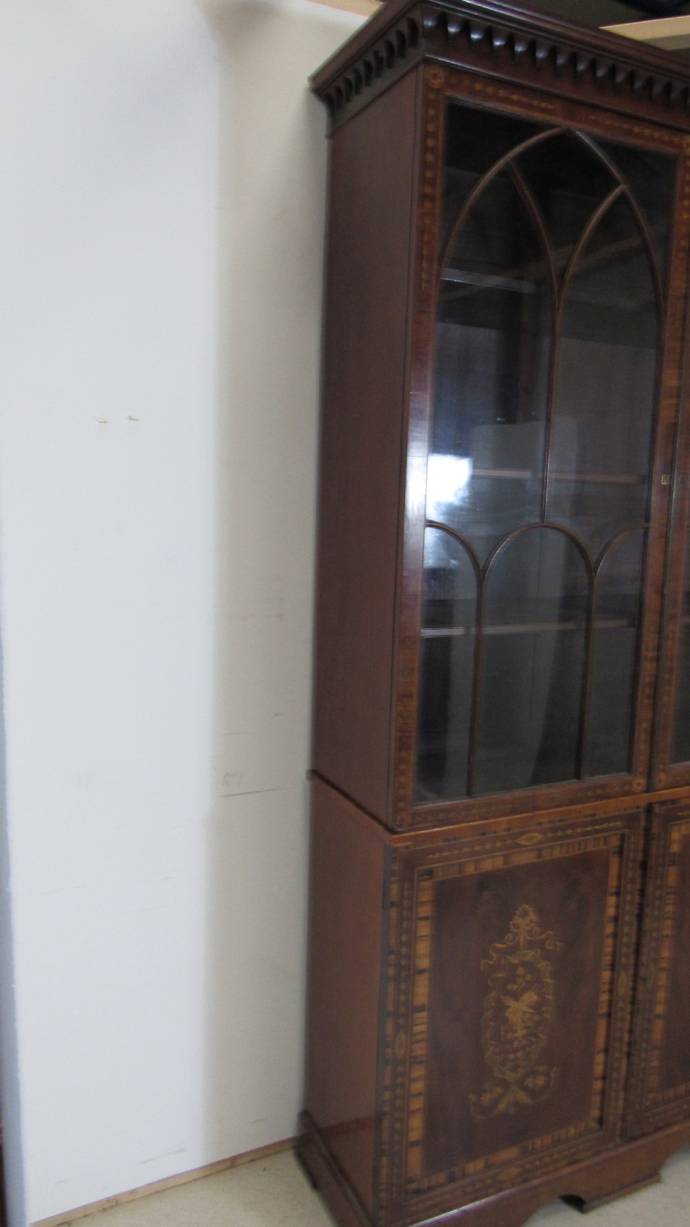Superb  Georgian marquetry  library bookcase  View X