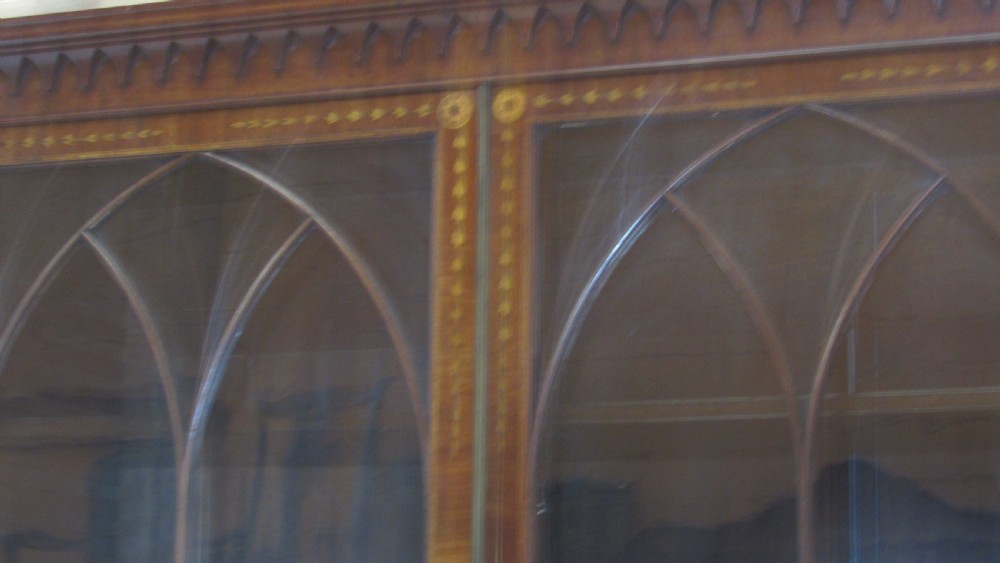 Superb  Georgian marquetry  library bookcase  View XII