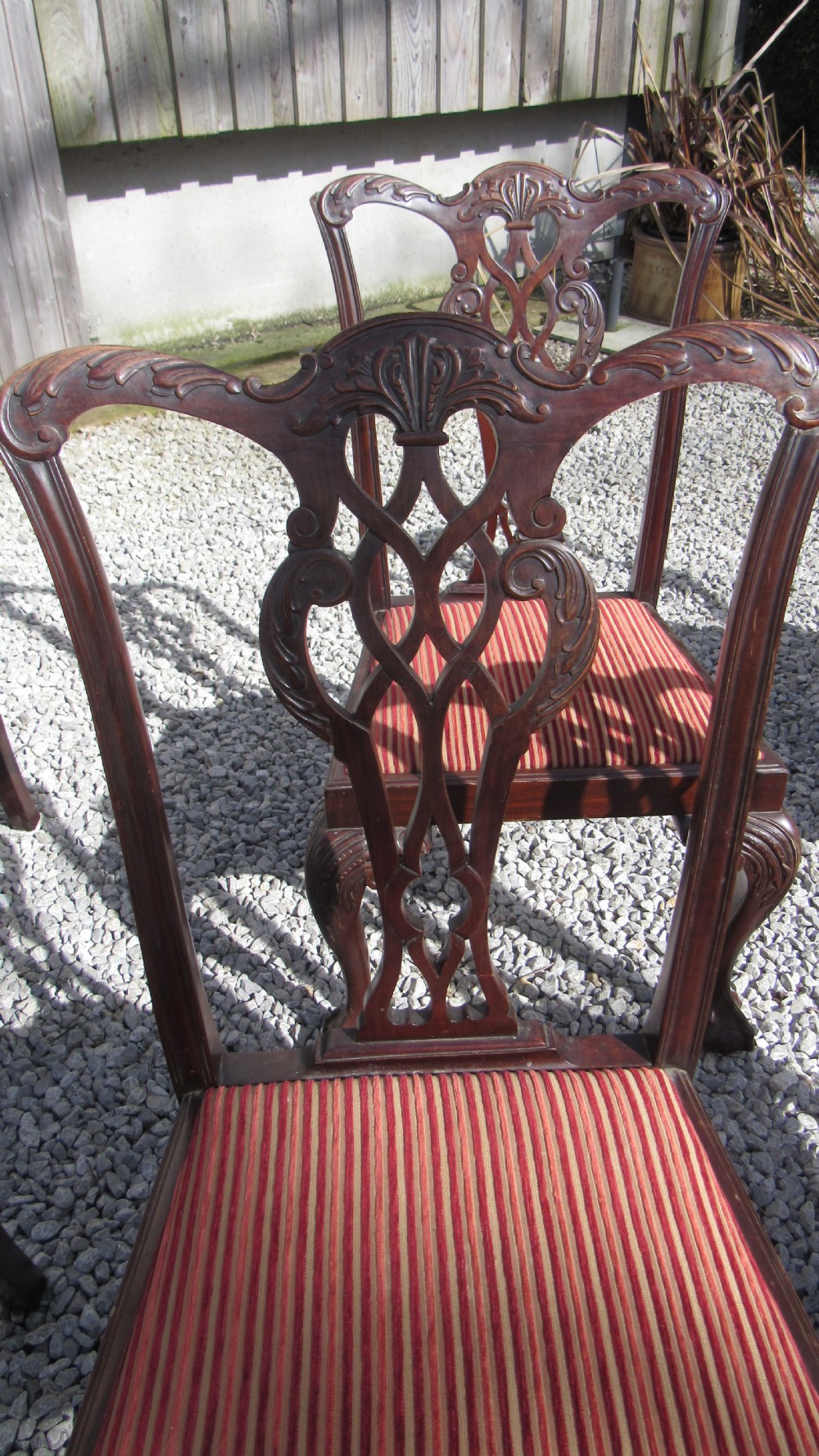 A wonderful set of 8 Chippendale dining chairs View XX