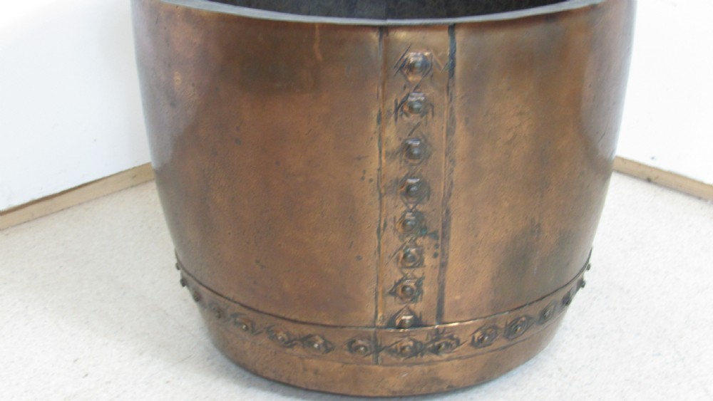 Victorian large copper circular pot ideal for logs View III