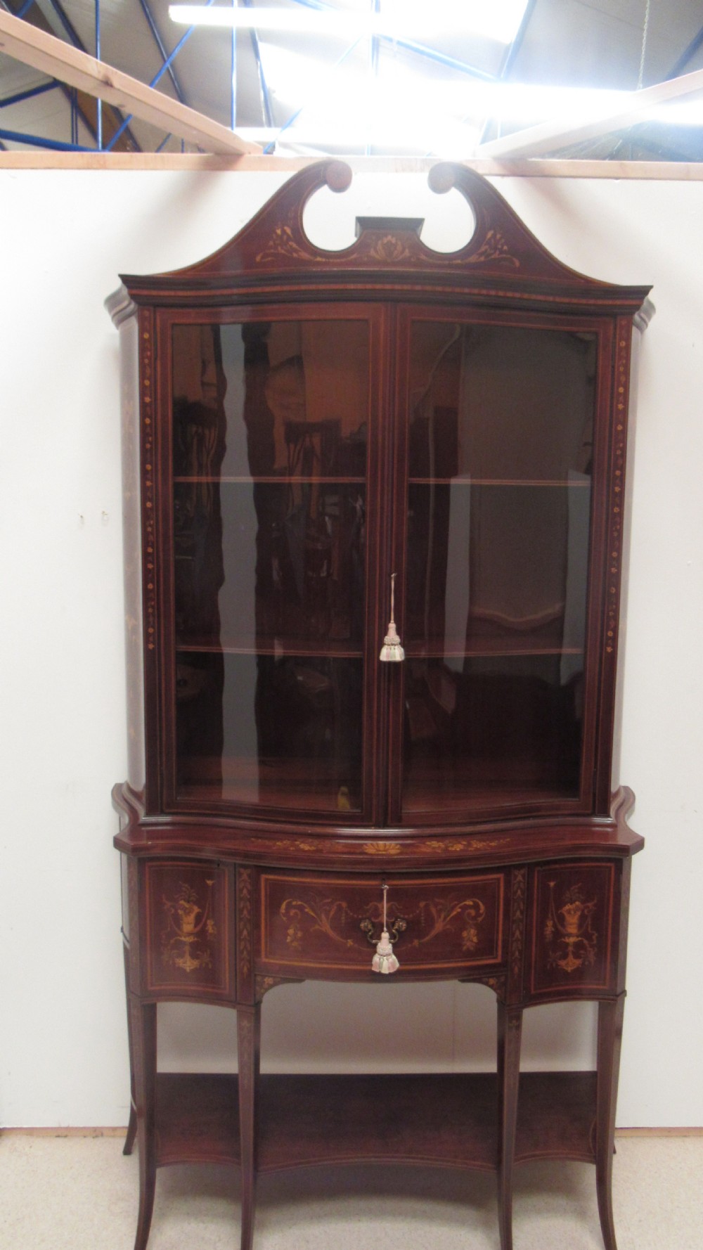 Fabulous inlaid secretaire display cabinet View III
