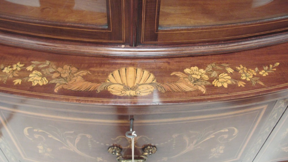 Fabulous inlaid secretaire display cabinet View V