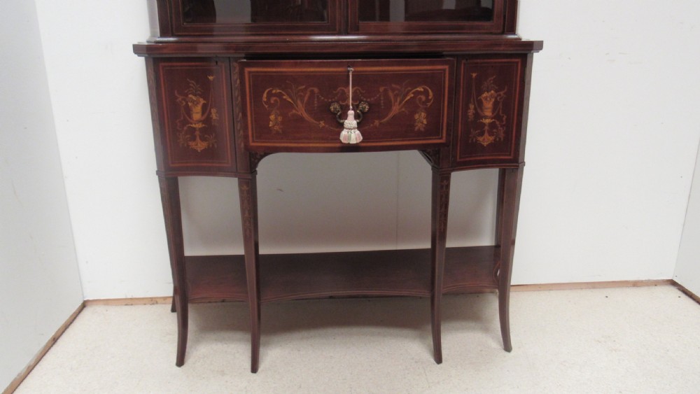 Fabulous inlaid secretaire display cabinet View XIII